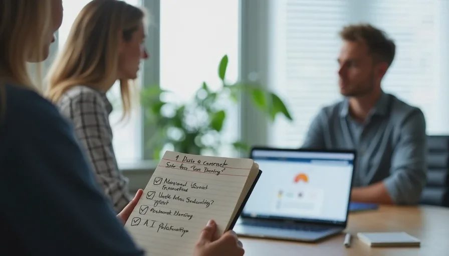 1-on-1 meeting, employee asking AI rollout questions.