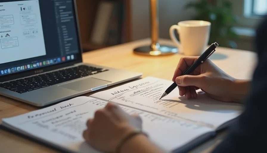 Worker mapping routine vs judgment tasks beside AI assistant.